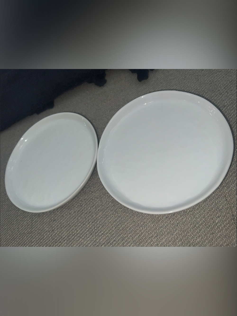 White Crate & Barrel Ceramic Appetizer Plates - Set of 2